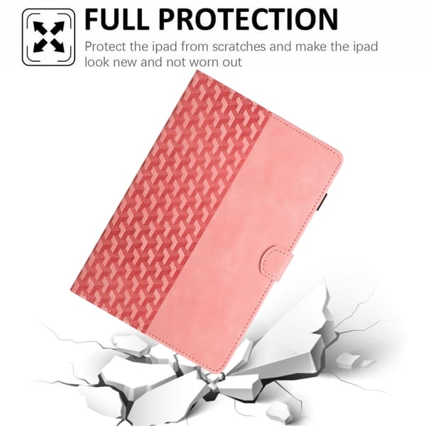 Samsung Galaxy Tab A 10.5 T590 Prägad Läder Smart Fodral Rosa