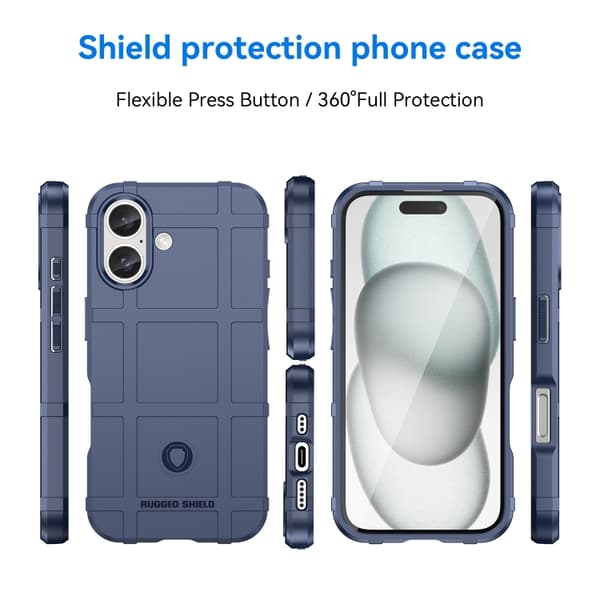iPhone 16 Pro Max Full Coverage Shockproof TPU Skal - Hållbar och Skyddande Mobilskal Blå