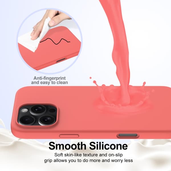 iPhone 16 Pro Shockproof Silikon Magsafe Skal Rosa Orange