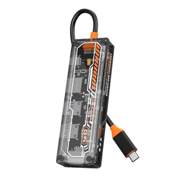 SW5R 5-i-1 Type-C Dockningsstation med PD, USB3.0, USB2.0, HDMI och RJ45 - Grå