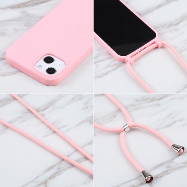iPhone 18 Pro Max / iPhone 17 Pro Max Skal - Candyfärger med Lanyard Rosa