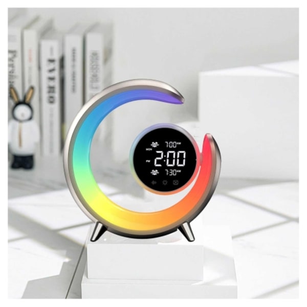 20W Dubbel väckarklocka Touch Control Wake Up RGB-ljus med naturmusik för sömn (Guld)