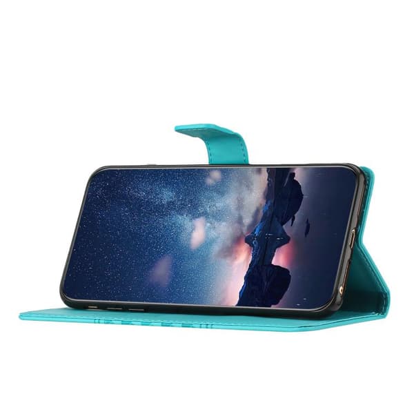 iPhone 18 Pro / iPhone 17 Pro Skal Läderfodral - Diamant Prägling Blå