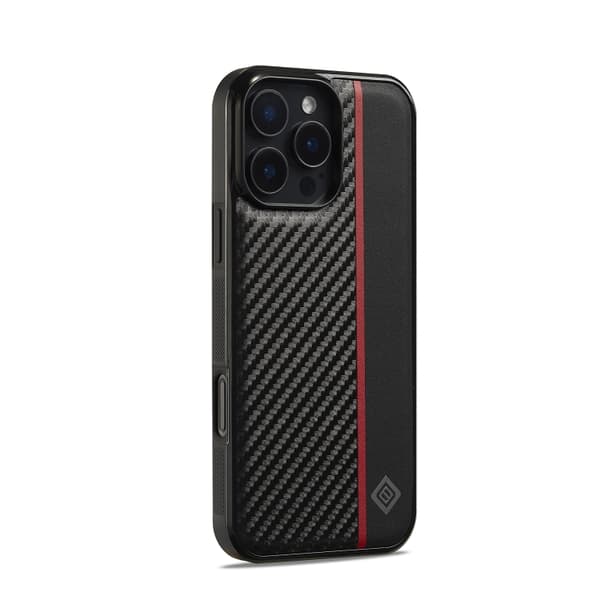iPhone 16 Pro LC.IMEEKE 3-i-1 Kolfiber Textur Stötsäker Skal