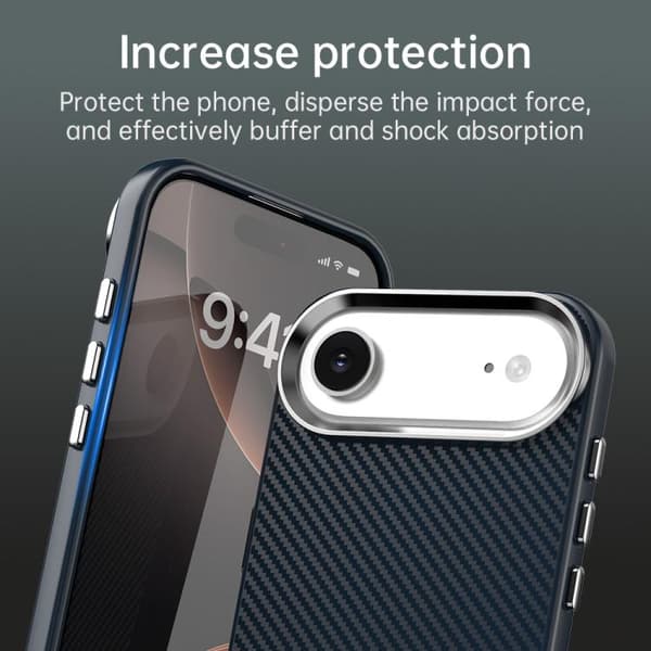 iPhone 17 Air Skal - Kolfiber Series IMD Blå