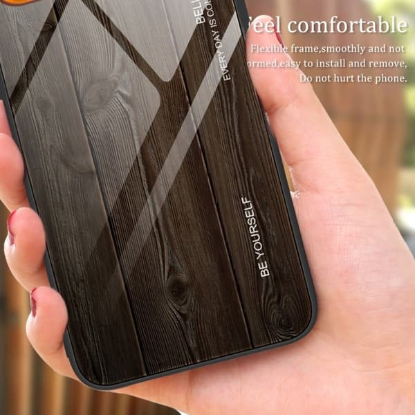 iPhone 17 Air Skal - trä med glas Mörkbrun