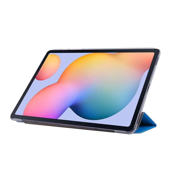 Samsung Galaxy Tab S8+/S7+ Silk Textur Flip Läderfodral Himmelblå