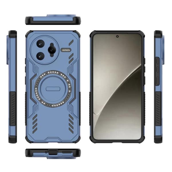 Redmi K80 Pro 5G - Butterfly Armor MagSafe Magnetisk Ring Stötsäker Mobilskal Blå
