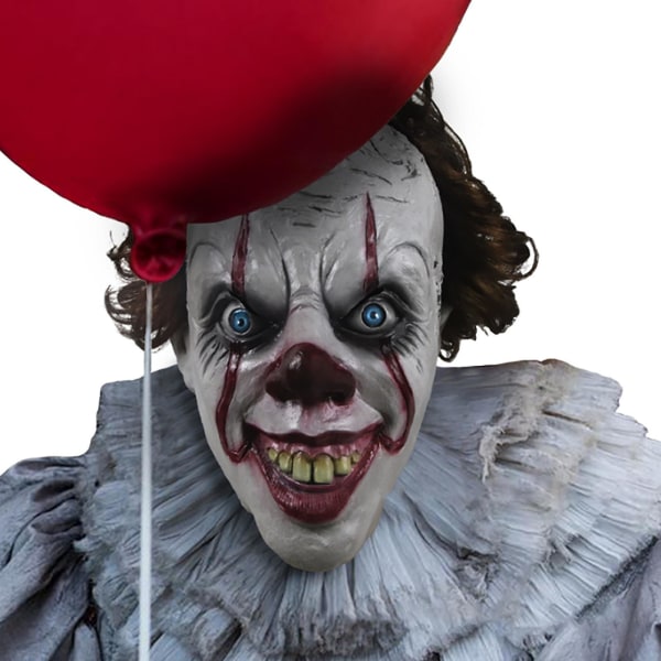 Halloween Skräck Clown Cosplay Mask Evil Killer Vuxna Klänning Fest Skrämmande Prop