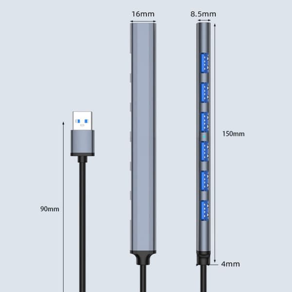 7-i-1 USB 3.0 Dockningsstation - Multifunktionell Hub med Typ-C Gränssnitt