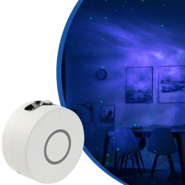 Fjärrkontroll LED Stjärnhimmel Atmosfär Projektorlampa, Strömförsörjning: USB-kontakt (Vit)