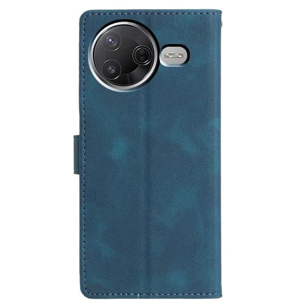 Redmi K80 / K80 Pro - Triangulärt Prägling Läderfodral Blå