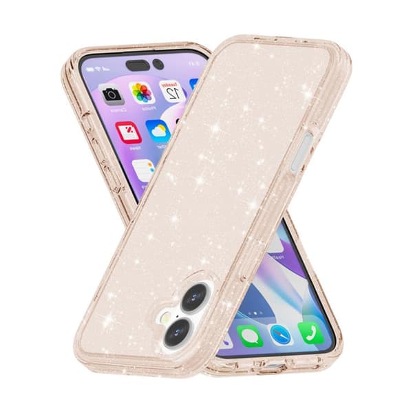 iPhone 17 Shockproof Skal med Glitterpulver Terminator Guld