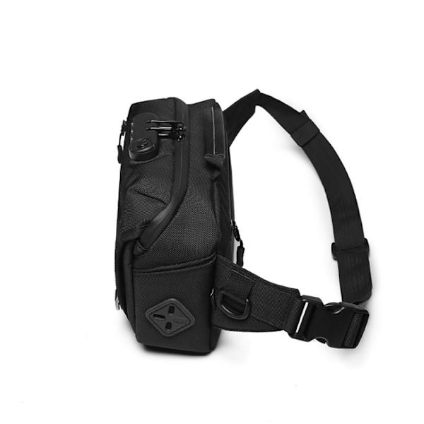 Ozuko 9257 Herr Utomhus Sport Midjeväska Anti-Stöld Axelväska Svart