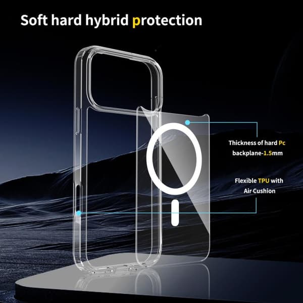 iPhone 17 Pro Max Scratchproof PC Hybrid TPU Magsafe Skal