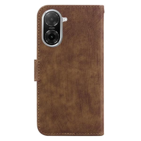 Redmi A5 4G - Litet Tiger Prägling Läderfodral Brun