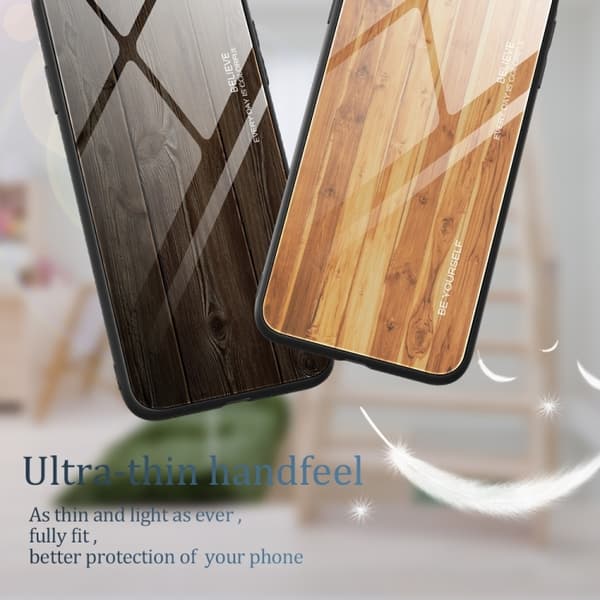 iPhone 17 Pro Skal - träfärgad glasdesign Svart