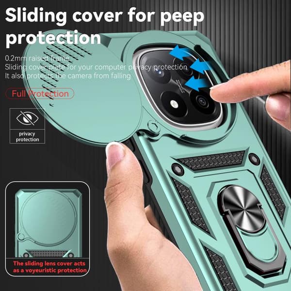 Redmi Note 14 Pro+ 5G Global - Sliding Camshield Hållare fodral Grön