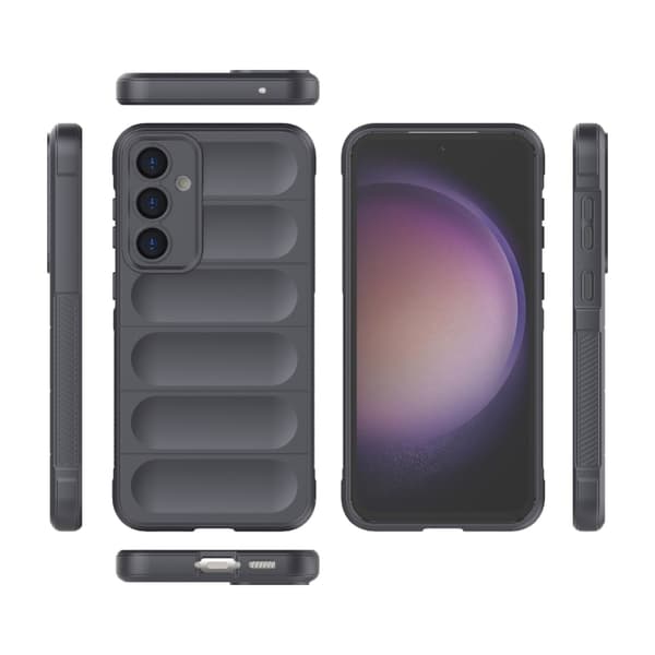Samsung Galaxy S23 FE 5G Skal Magic Shield TPU + Flanell Mörkgrå