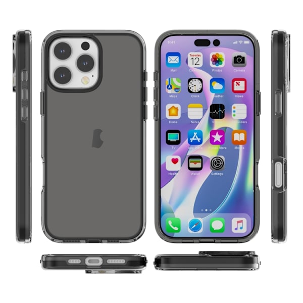 iPhone 16 Pro Shockproof Terminator Transparent Skal Grå