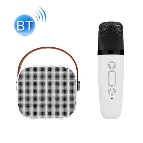 D20 Multifunktionell K Song Bluetooth-högtalare med mikrofon (vit)