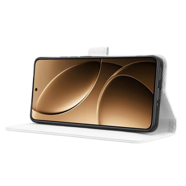 Redmi K80 / K80 Pro - Diamanttexturerat Läderfodral Vit