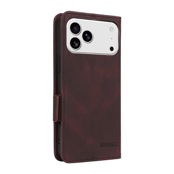 iPhone 18 Pro Max / iPhone 17 Pro Max Skal Läderfodral med Magnetlås Brun