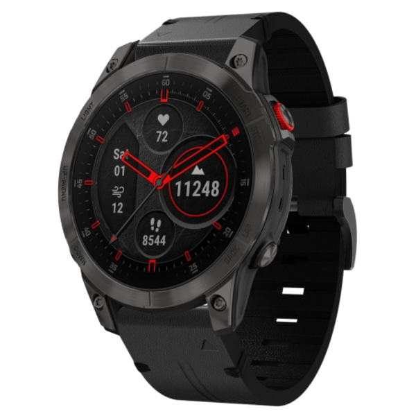 För Garmin EPIX Gen 2 22 mm läder stålspänne watch Black