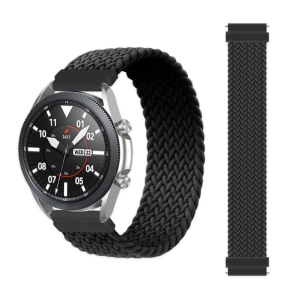 För Garmin Vivoactive 3 Justerbar Nylon flätad Elasticity Watch Band Black 135mm