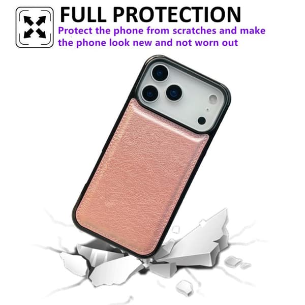 iPhone 18 Pro Max / iPhone 17 Pro Max Skal - äkta läder med textur Roséguld