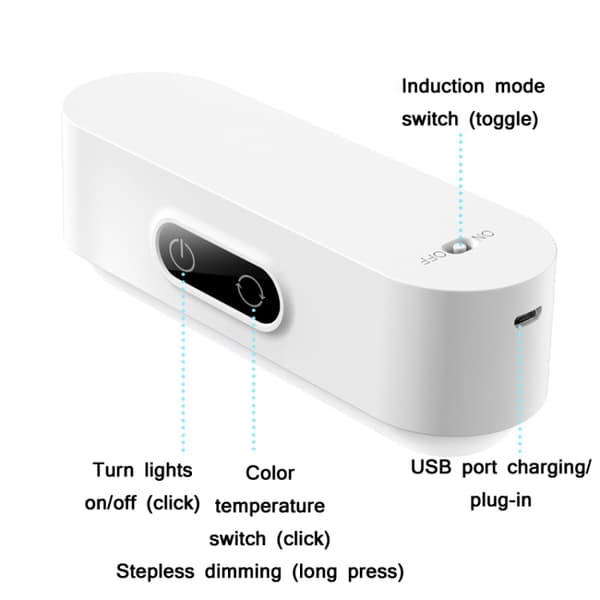 2,4W Smart Dimbar LED-nattlampa för sovrum, Spec: USB-ström