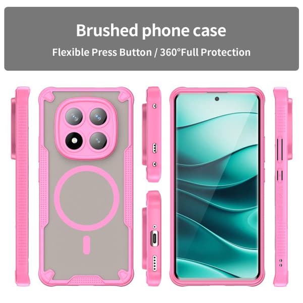Redmi Note 14 Pro+ 5G - Armor Glaze MagSafe Magnetiskt Mobilskal Rosa