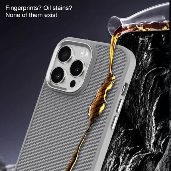 iPhone 16 Pro Skal Kolfibertextur med MagSafe Magnetisk Stötsäker Blå