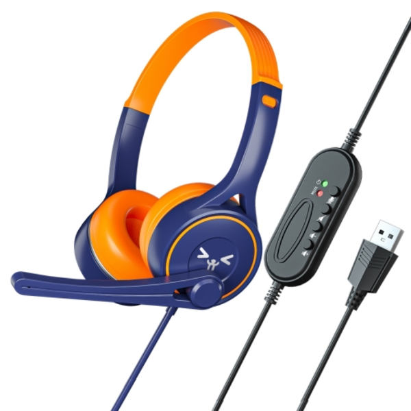 SOYTO SY-G30 Trådbundet brusreducerande ergonomiska spelheadset, Gränssnitt: USB Blå Orange
