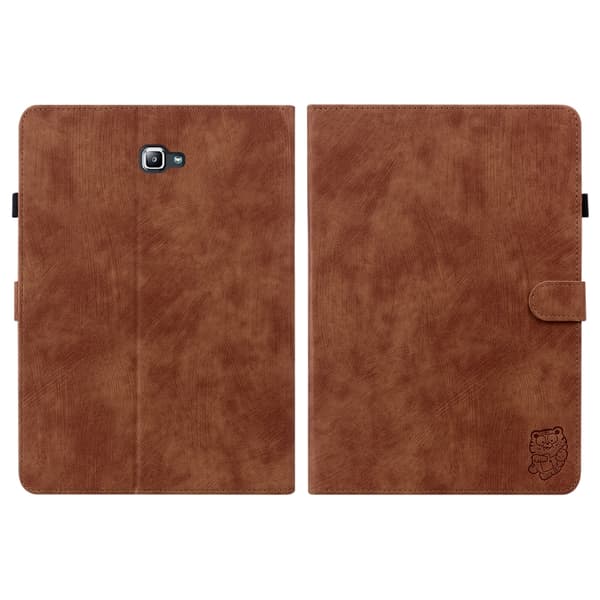 Samsung Galaxy Tab A 10.1 (2016) T580/T585 Tiger Mönster Flip Läderfodral Brun
