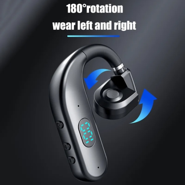 T50 Bluetooth 5.3 Trådlösa Hörlurar Enstaka Öra Digital Display Stereo Öronproppar Färg Boxad Midnattsblå