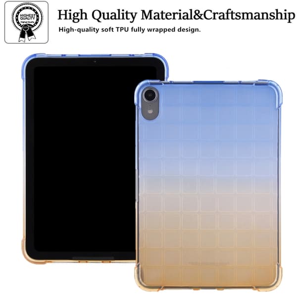iPad 11 11th Gen / 10.9 10th Gen 2022/2025 - Square Gradient TPU Skal Blå Gradient Gul