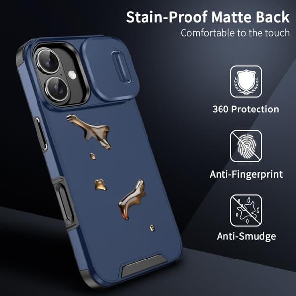 iPhone 17 Skal med Sliding Camshield TPU + PC Blå