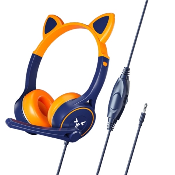 Soyto SY-G30 Cat Ear Computer Headset, Style: Icke-ljusversion Blå Orange