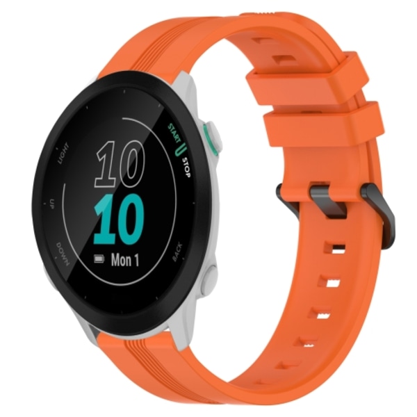 För Garmin Forerunner 158 20 mm konkavt randigt Slicone watch Orange