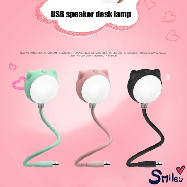 L3 USB Bluetooth-högtalare Ögonskydds skrivbordslampa Sovrums sänglampa (grön)