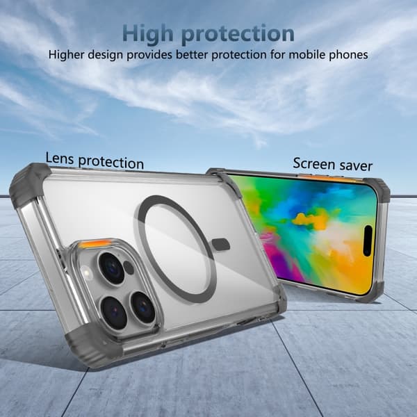 iPhone 16 Pro Transparent MagSafe Magnetisk Skal Svart