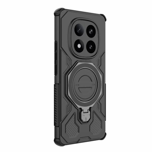 Redmi Note 14 Pro+ 5G Global - J-20 Solid Färg MagSafe Magnetisk TPU+PC Mobilskal Svart