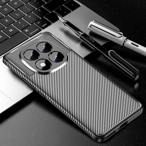 Redmi Note 14 Pro 4G - Stötsäker TPU fodral med Kolfibertextur