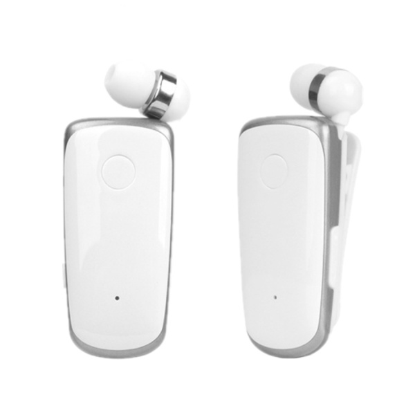 K39 Trådlöst Bluetooth-headset CSR DSP-chip In-Ear Vibrerande Varning Bärklämma Handsfree Hörlurar Vit