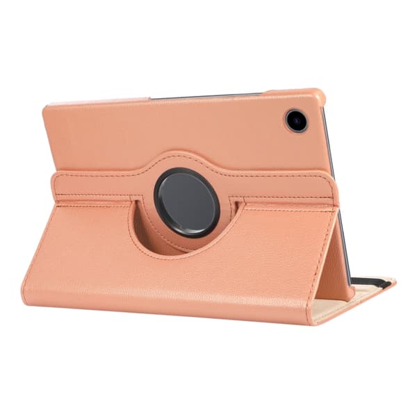 Samsung Galaxy Tab A9+ / A11+ 360° Rotationsfodral i Litchi-textur Roséguld