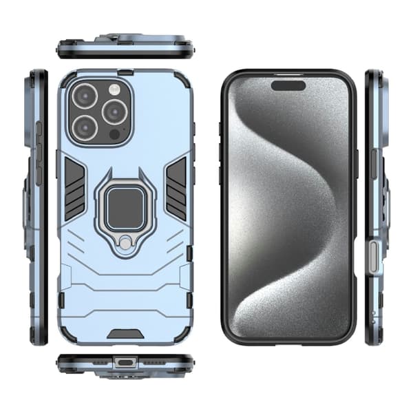 iPhone 16 Pro Max Shockproof PC + TPU Skal - Hållbar och Stöttålig Mobilskal Marinblå