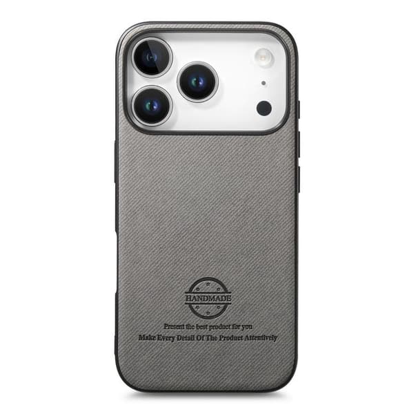 iPhone 18 Pro Max / iPhone 17 Pro Max Twill Fabric Läder Skal Grå