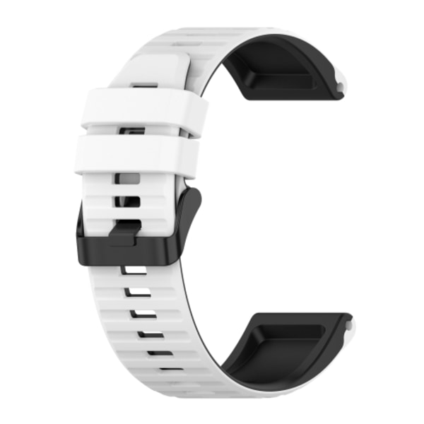 För Garmin Instinct 22mm Silikon Mixing Color Watch Band White-black