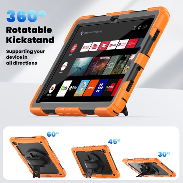 Samsung Galaxy Tab A9+ Skal i silikon + PC med axelrem Orange